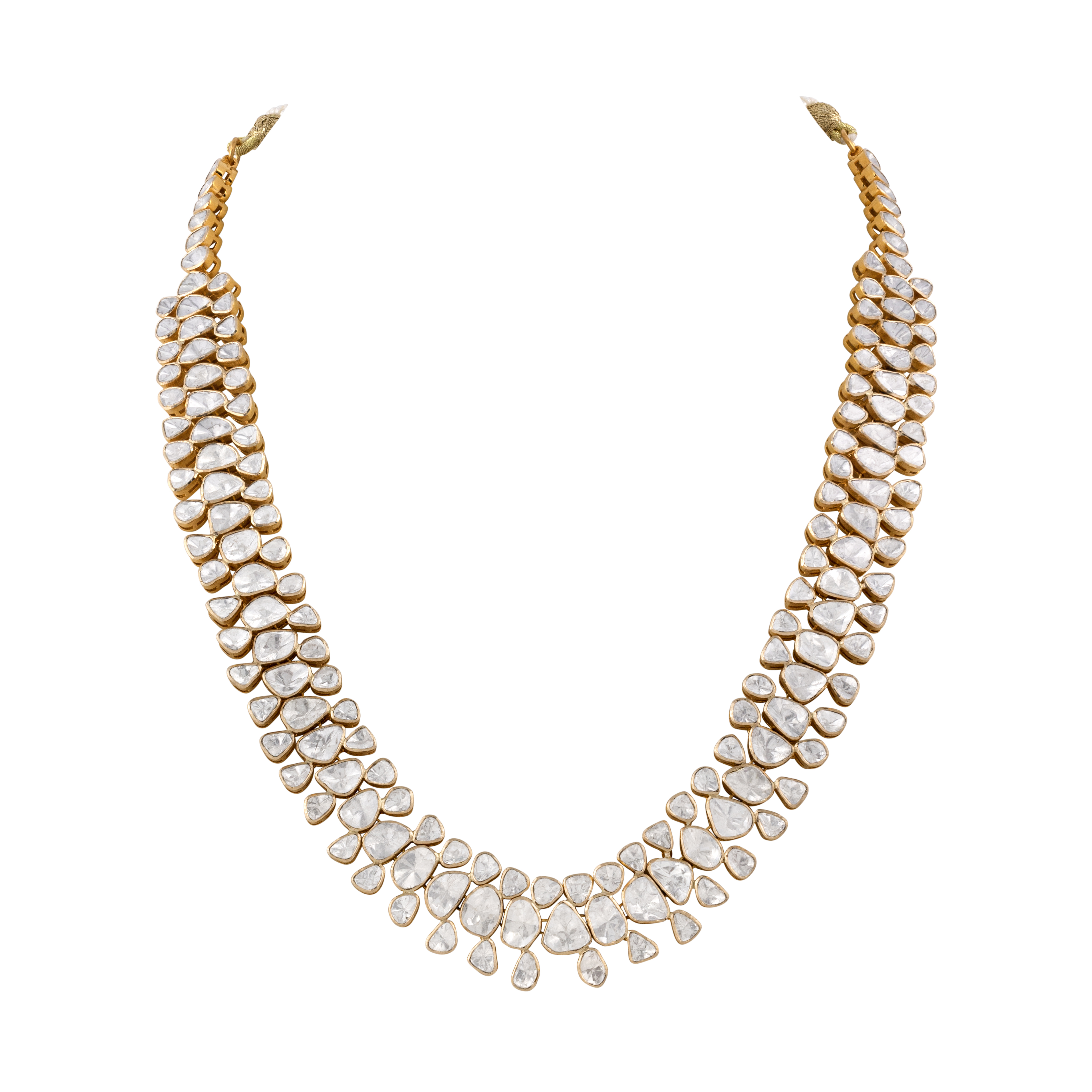 Tri-Graduated Polki Necklace in Open Setting